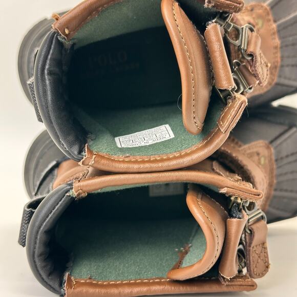 Polo Ralph Lauren Conquered High Duck Boots Zip Up Brown/Black US Boys Size 1 - Picture 5 of 9